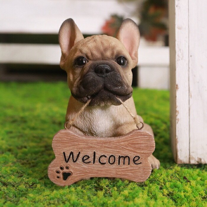 楽天市場】かわいい 犬 置物 高さ15cm ウェルカムボード フレンチ