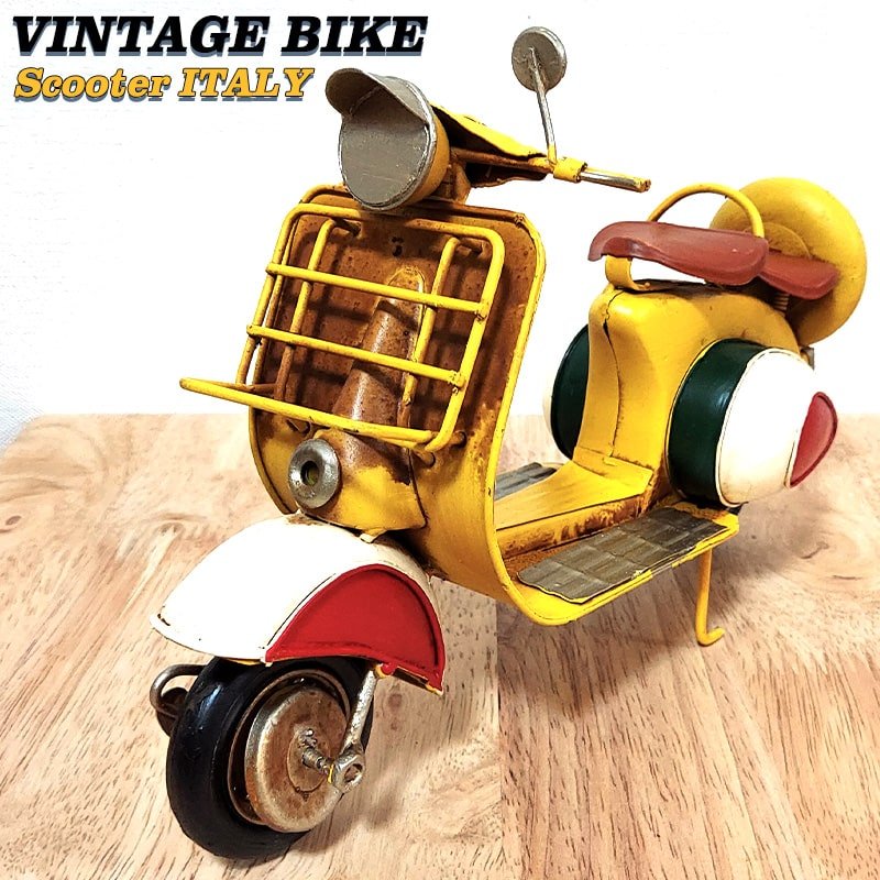 楽天市場】ヴィンテージ バイク オブジェ Scooter ITALY ブリキ 置物