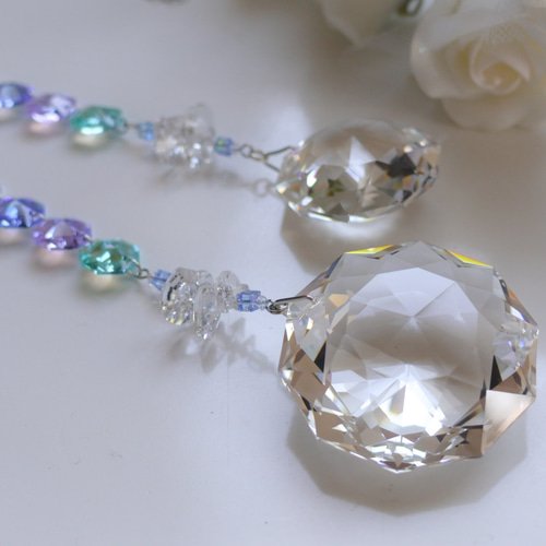 ラスト1点♢50mm♢ スワロフスキーサンキャッチャー・DAHLIA(ダリア