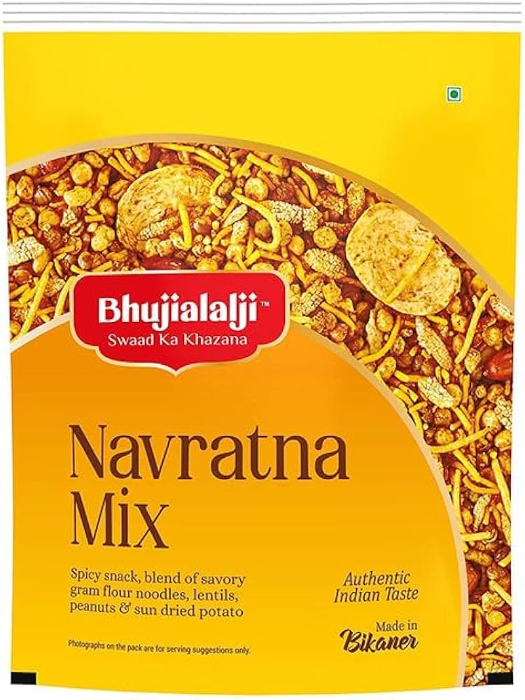 Bhujialalji Navratna Mix, 400g, Namkeen Snacks Tasty & Crunchy Tea
